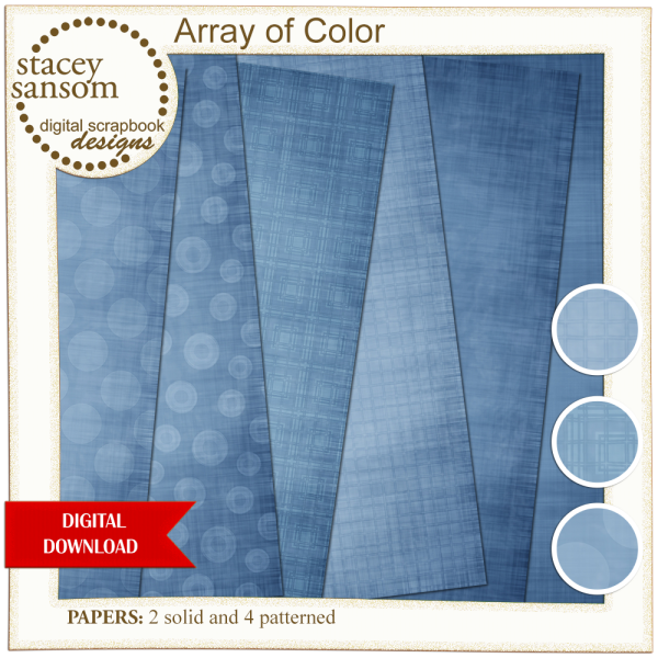 Array of Color Dusty Blue Paper Pack from Stacey Sansom Designs