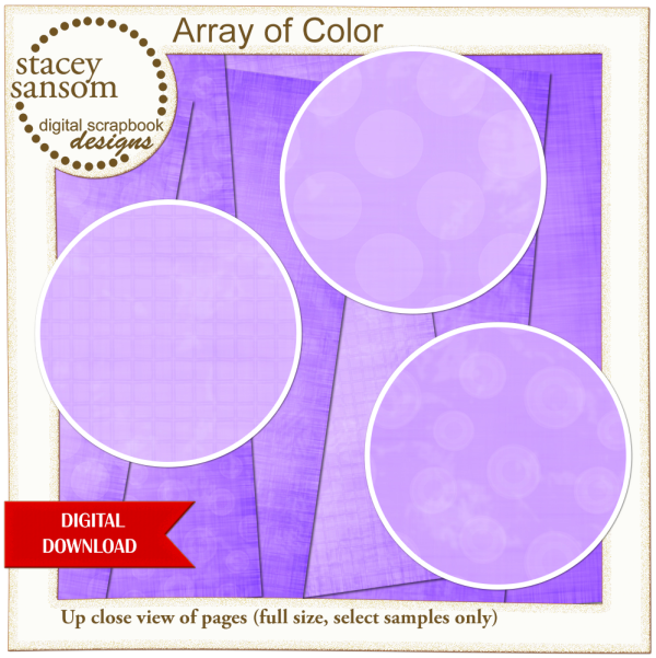 Array of Color Bright Purple Paper Pack from Stacey Sansom Designs
