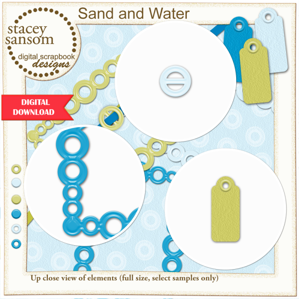 Sand and Water Digital Elements from Stacey Sansom Designs