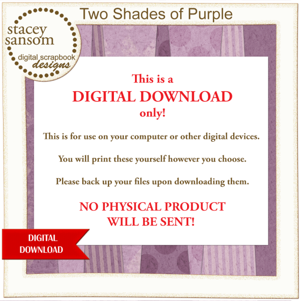 Two Shades of Purple Paper Pack from Stacey Sansom Designs