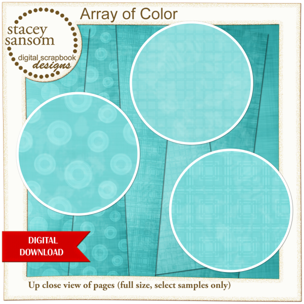 Array of Color Digital Paper Pack - Turquoise - Instant Download - Image 3