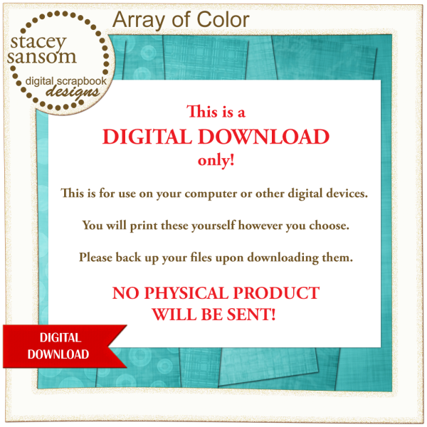 Array of Color Digital Paper Pack - Turquoise - Instant Download - Image 5