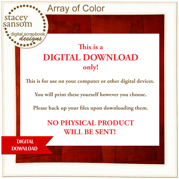 Array of Color Red Paper Pack from Stacey Sansom Designs