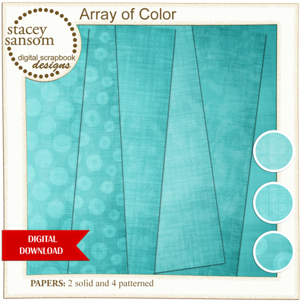 Array of Color Digital Paper Pack - Turquoise - Instant Download - Image 2