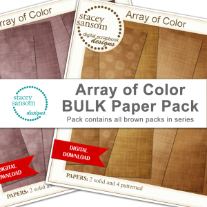 Array of Color BULK Paper Pack - Brown - from Stacey Sansom Designs