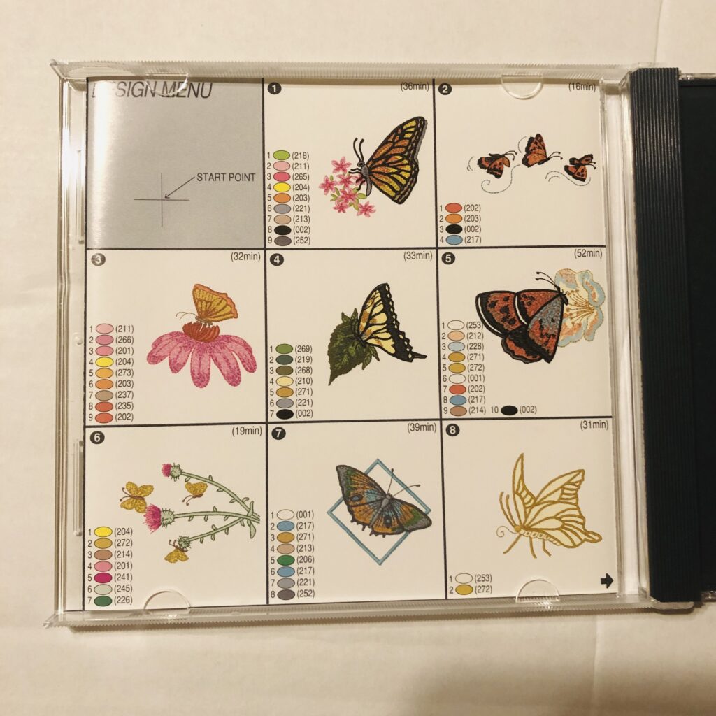 Janome Memory Craft Memory Card Butterfly Designs - Image 2