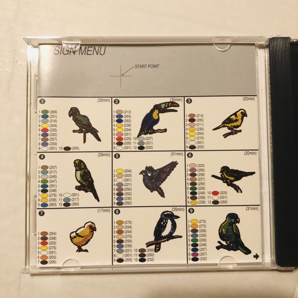 Janome Memory Craft Memory Card Pet Bird Designs - Image 2