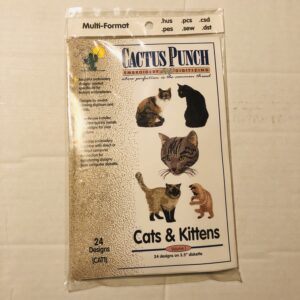 Cactus Punch Embroidery Multi Format Diskette Cats & Kittens Volume 1