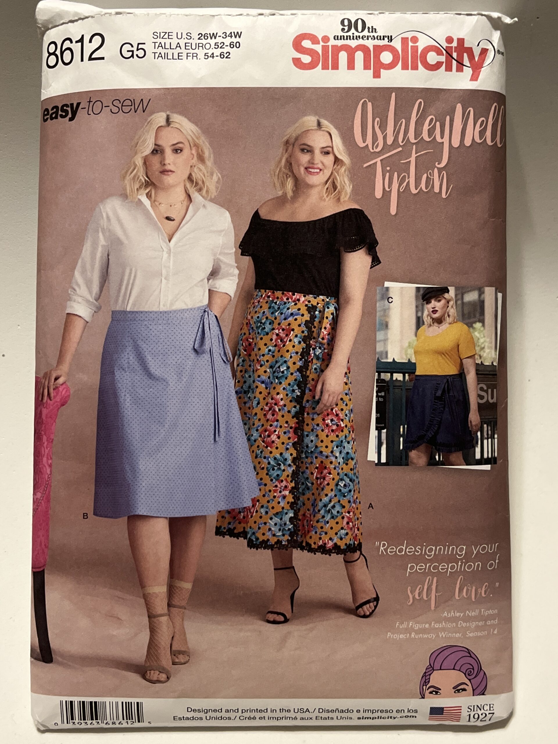 Simplicity 8612 Women's Flared Wrap Skirt in Two Lengths and Wrap Mini Skirt with Self Ruffle Trim| Uncut Printed Tissue Paper Sewing Pattern | Garage Sale | Stacey Sansom Designs