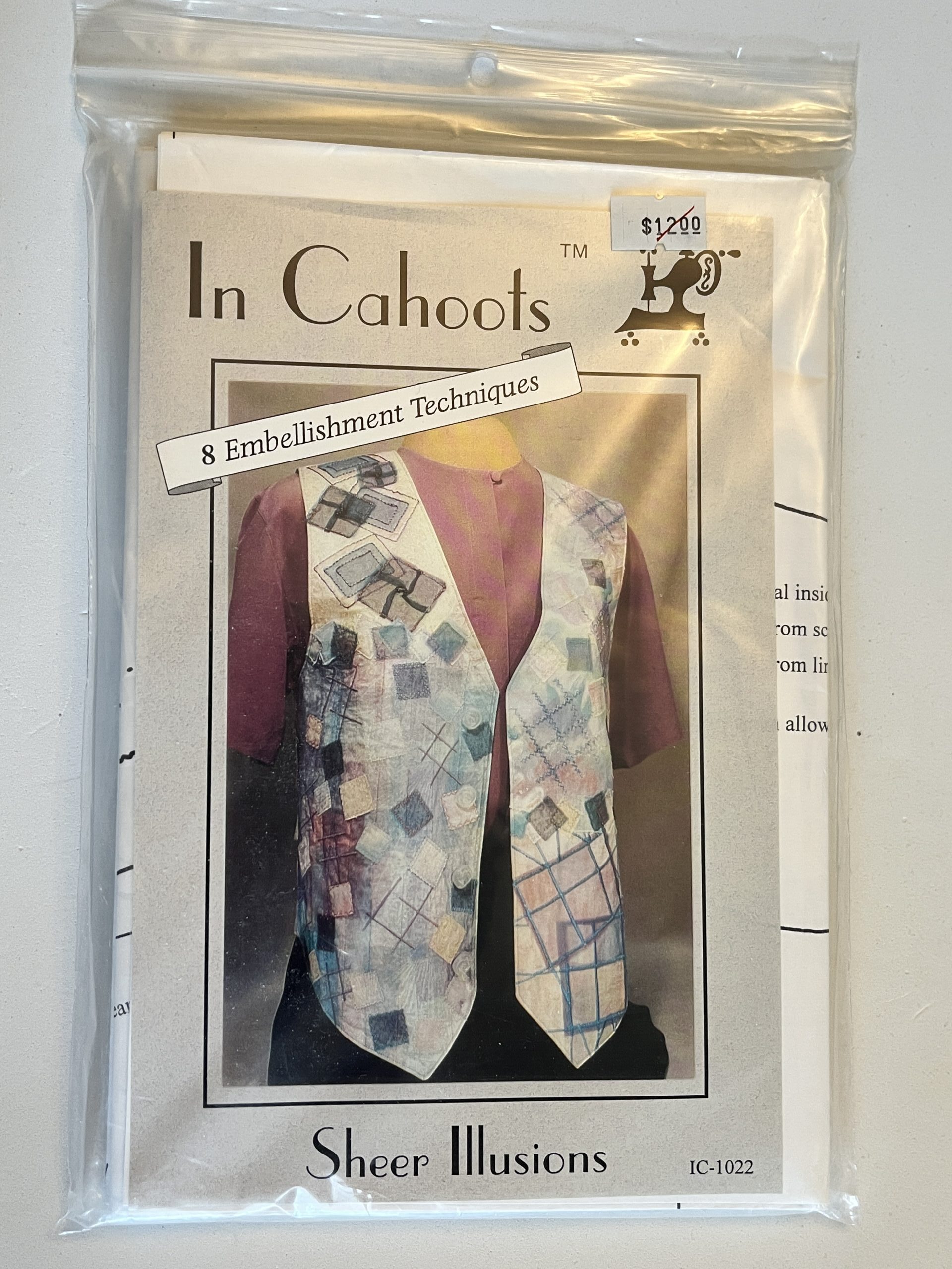 In Cahoots Sheer Illusions Vest - Vintage - Uncut Printed Paper Sewing Pattern | Garage Sale Item | Stacey Sansom Designs