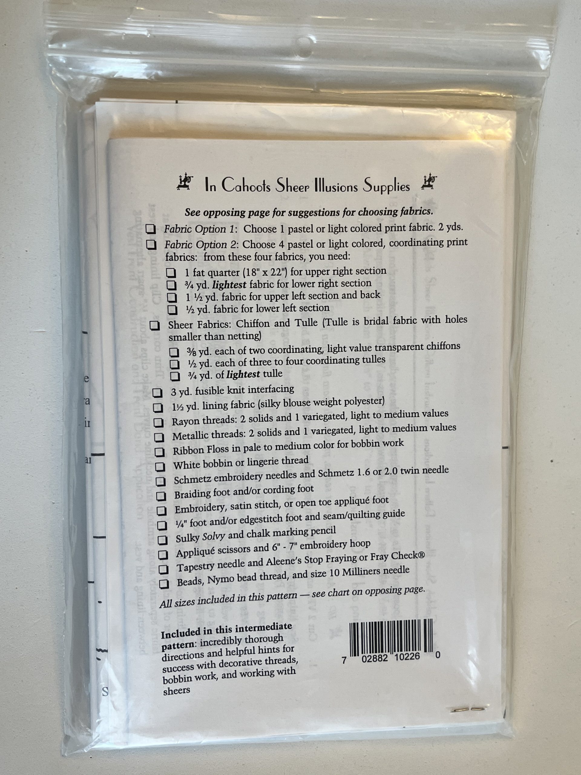 In Cahoots Sheer Illusions Vest - Vintage - Uncut Printed Paper Sewing Pattern | Garage Sale Item | Stacey Sansom Designs