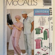 McCall's 9123 (XL-XXL-XXXL) Misses' and Men's Lab Coat, Dress, Top, Pull-on Pants, Hats, and Tie Belt (Uniform Essentials Series) - Uncut Printed Tissue Paper Sewing Pattern | Garage Sale Item | Stacey Sansom Designs