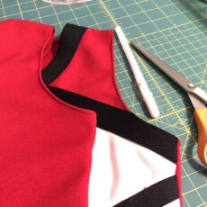 Alterations to reduce overall size of cheerleader uniform Alterations at Stacey Sansom Designs